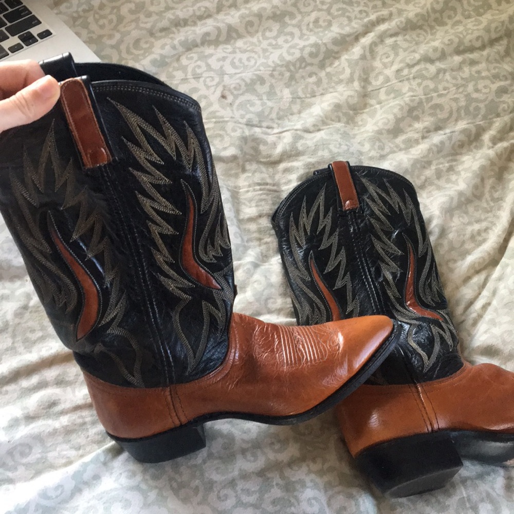 Real leather cowgirl boots